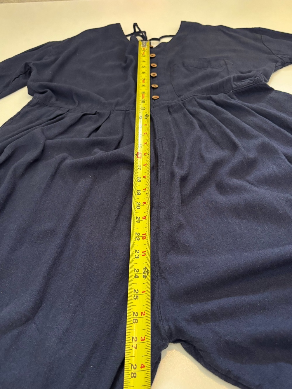 Free People Women’s Calsi Jumpsuit XS Navy Slouchy Button Front - Picture 11 of 13